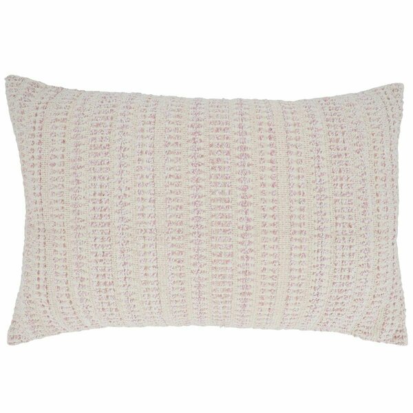 Vecindario 16 x 24 in. Woven Line Oblong Throw Pillow with Poly Filling, Pink VE2658550